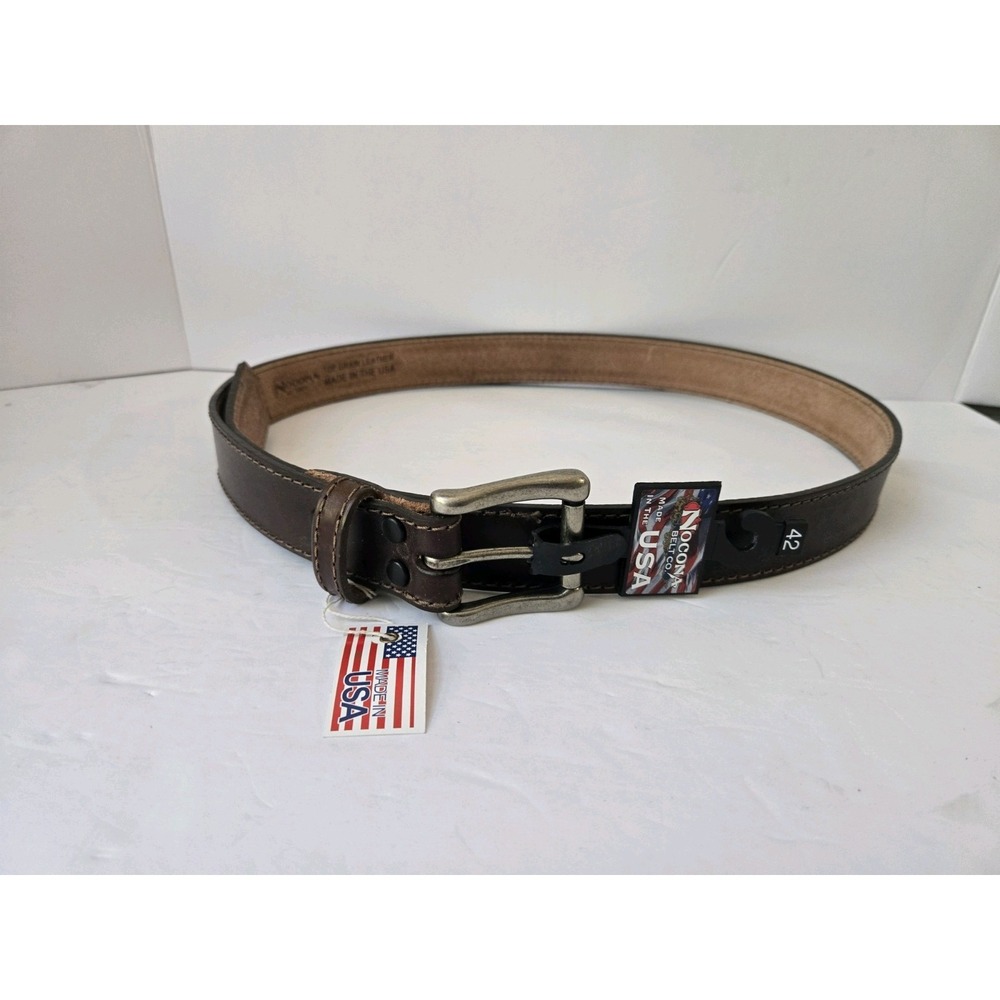 Nocona USA leather‎ belt N2300947 sz 42 brown
